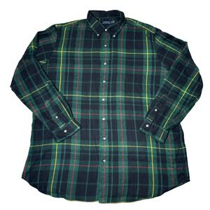 Polo Ralph Lauren Men's Flannel Style Plaid Button Down Shirt Size 2XLT Green